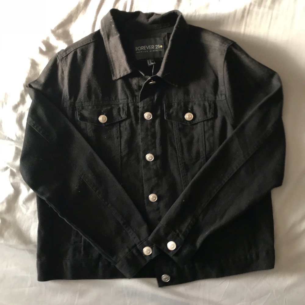 Forever 21+ NWT Black Jean Jacket